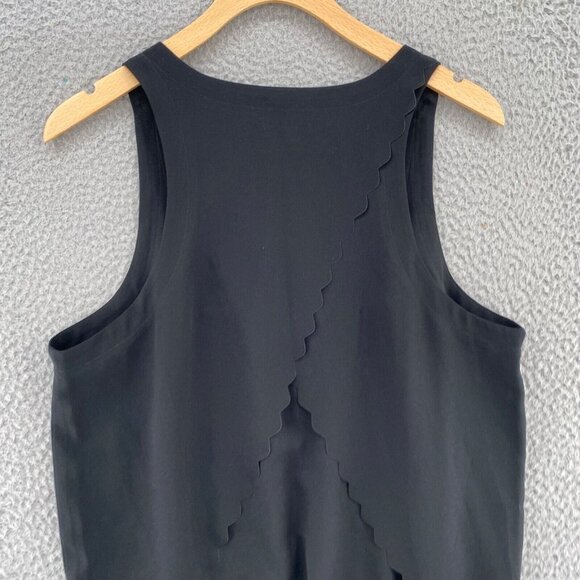 LOFT Romper Womens Black Scalloped Hem Pockets Sleeveless Cut Out Backless NWT - Picture 4 of 12